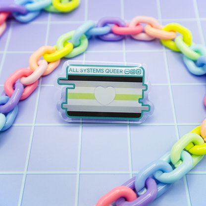 Agender Pride System Message Acrylic Pin