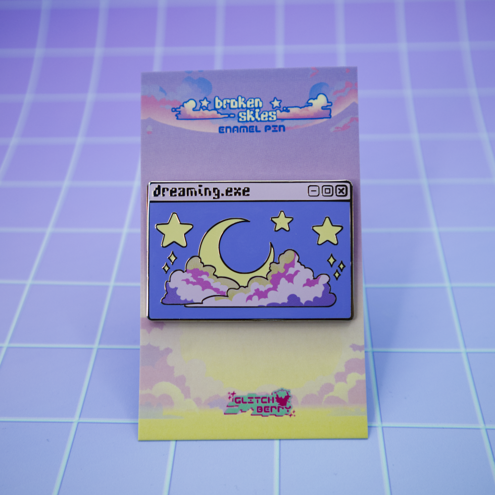 Dreaming.EXE Vaporwave Enamel Pin