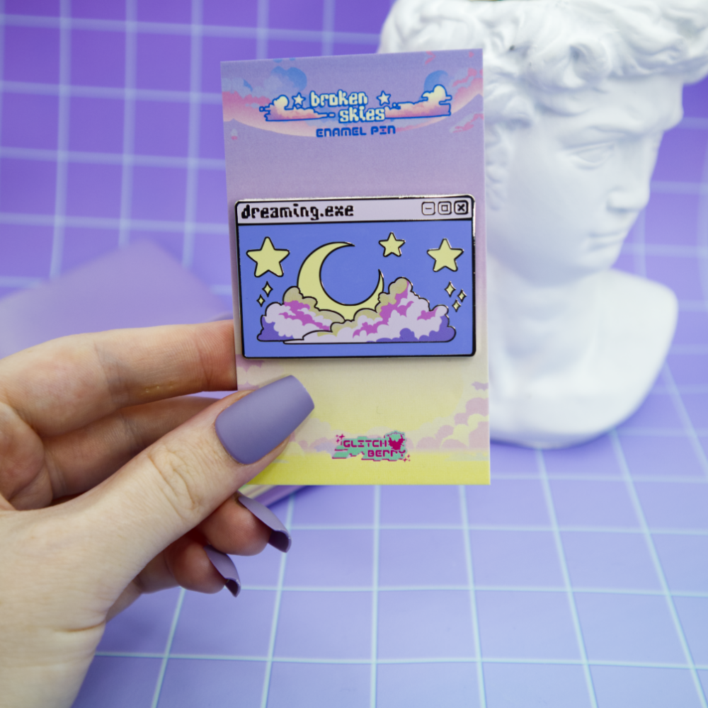 Dreaming.EXE Vaporwave Enamel Pin