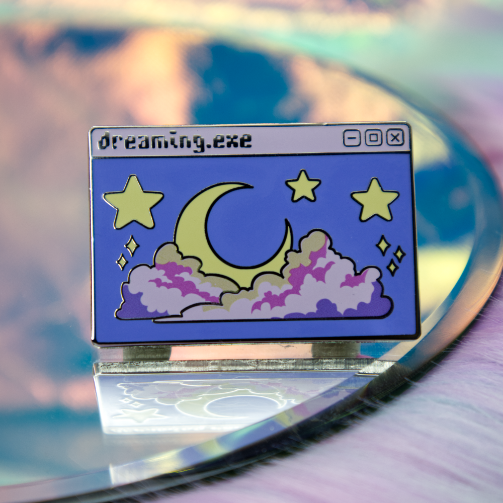 Dreaming.EXE Vaporwave Enamel Pin