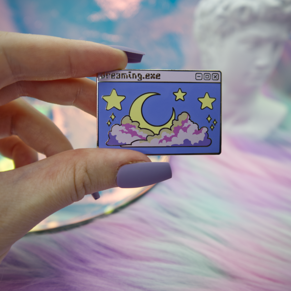 Dreaming.EXE Vaporwave Enamel Pin