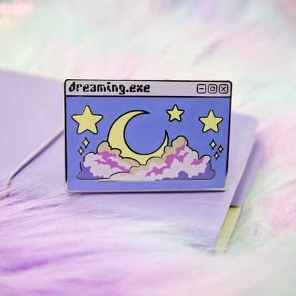 Dreaming.EXE Vaporwave Enamel Pin