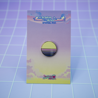 Gradient Vaporwave Sun Enamel Pin