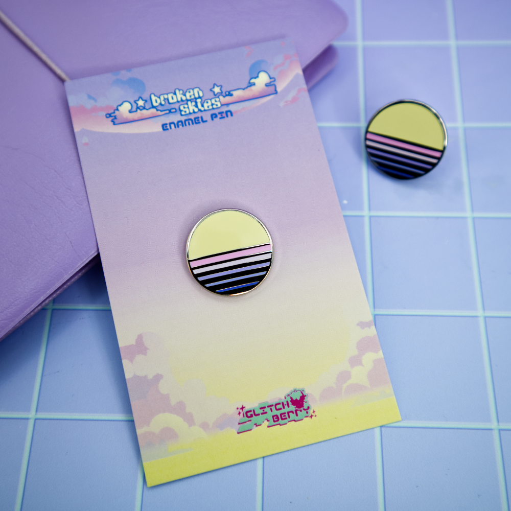 Gradient Vaporwave Sun Enamel Pin