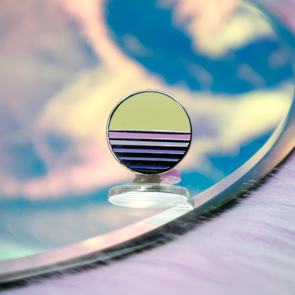 Gradient Vaporwave Sun Enamel Pin