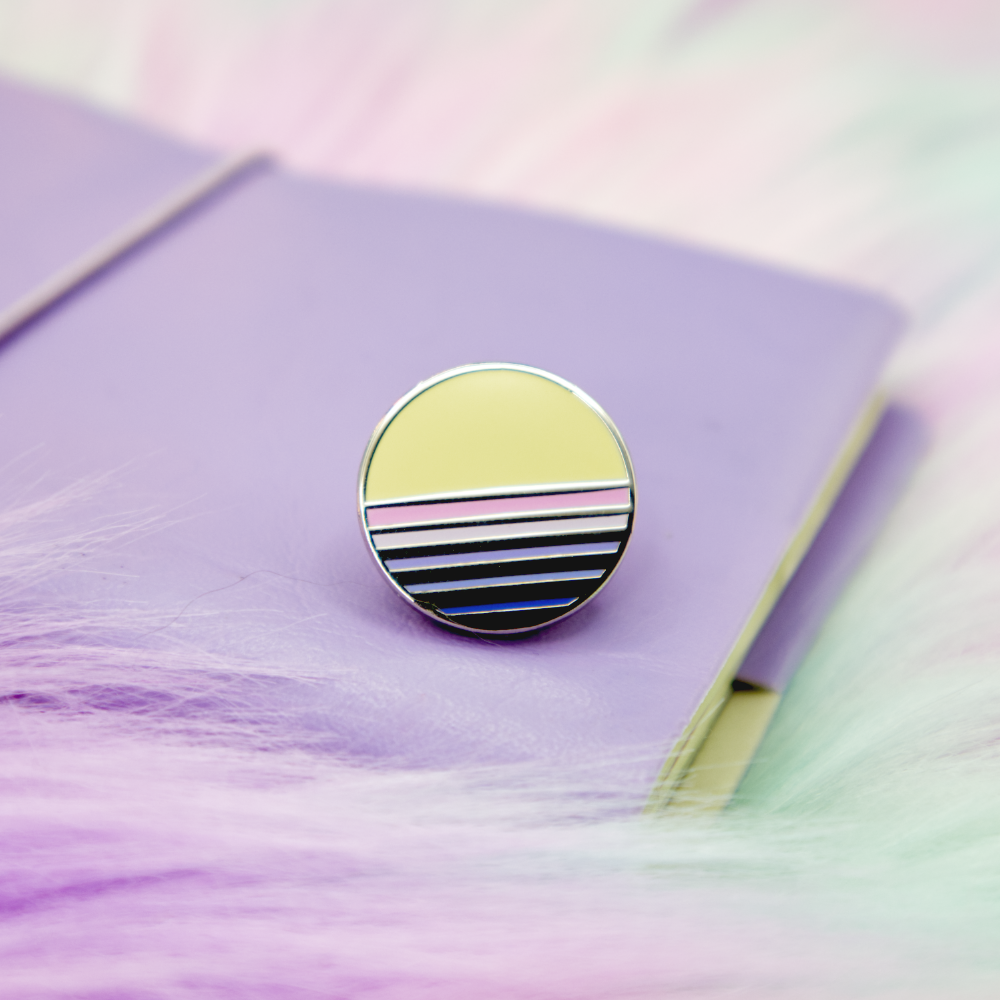 Gradient Vaporwave Sun Enamel Pin