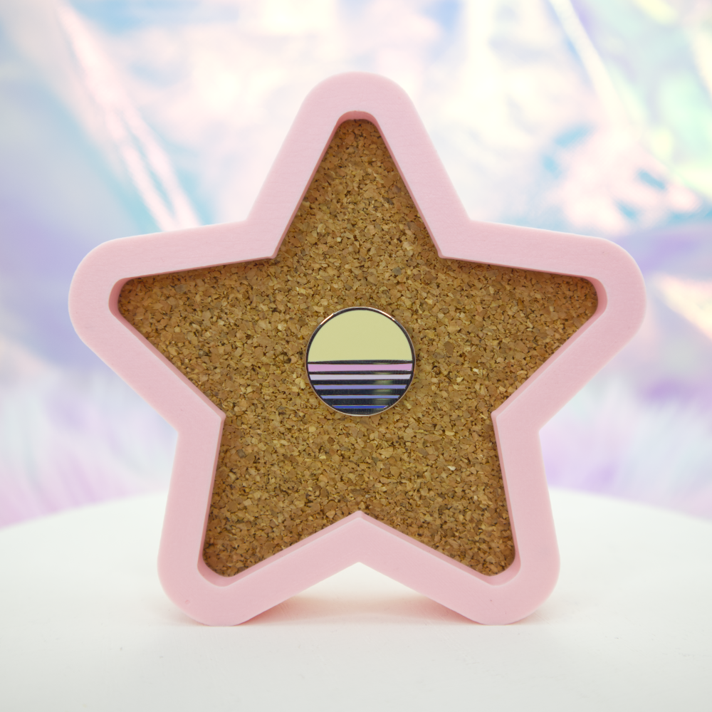 Gradient Vaporwave Sun Enamel Pin