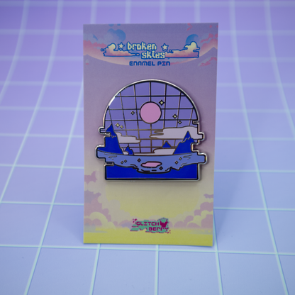 Grid Beach Vaporwave Enamel Pin