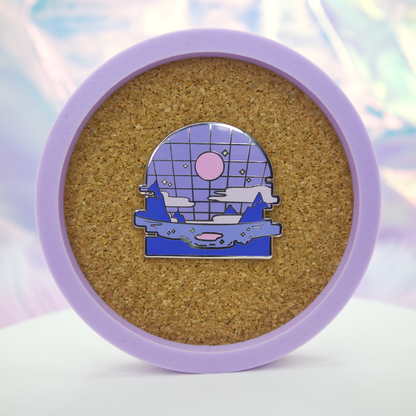 Grid Beach Vaporwave Enamel Pin