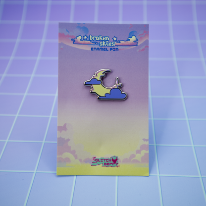 Mini Moon Vaporwave Enamel Pin