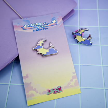 Mini Moon Vaporwave Enamel Pin