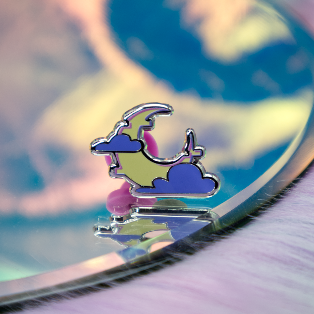 Mini Moon Vaporwave Enamel Pin