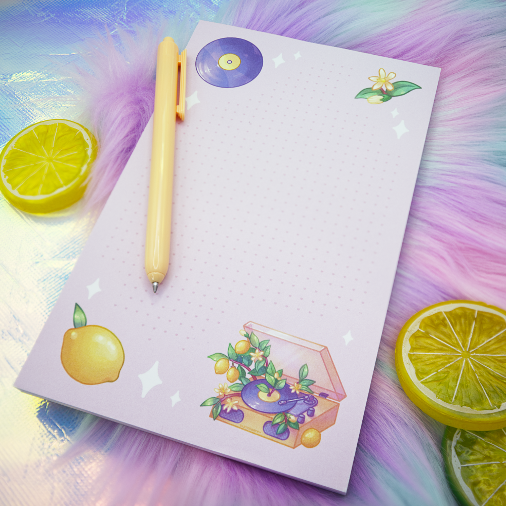 Lemon Record Player 5"x8" Notepad