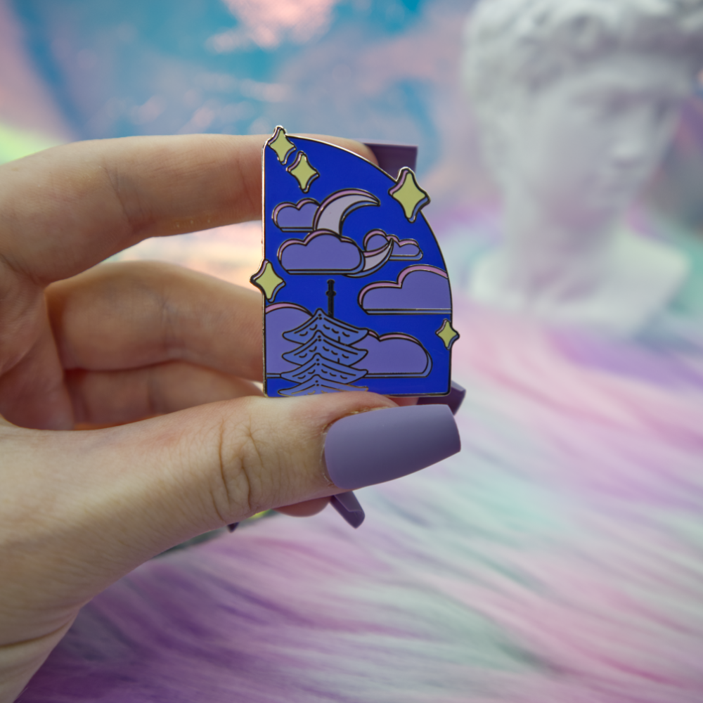 Pagoda Vaporwave Enamel Pin