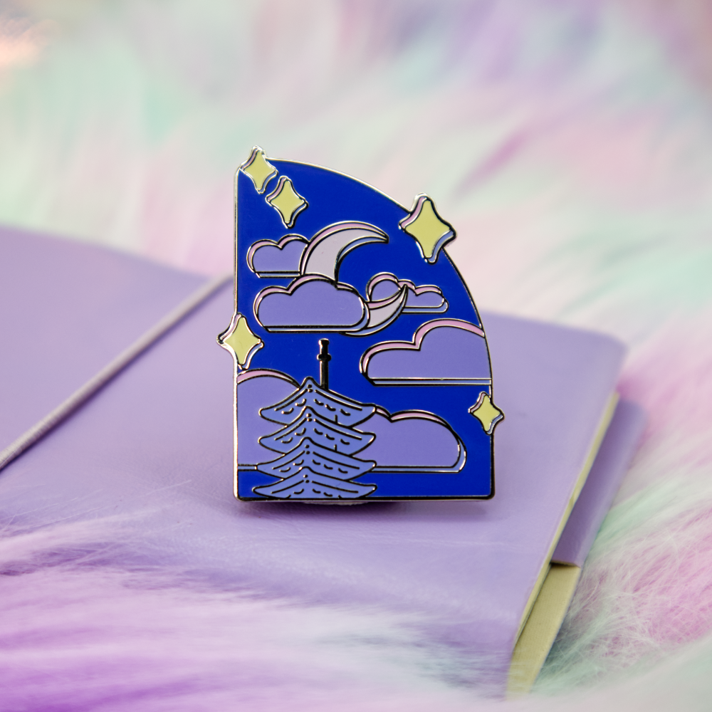 Pagoda Vaporwave Enamel Pin