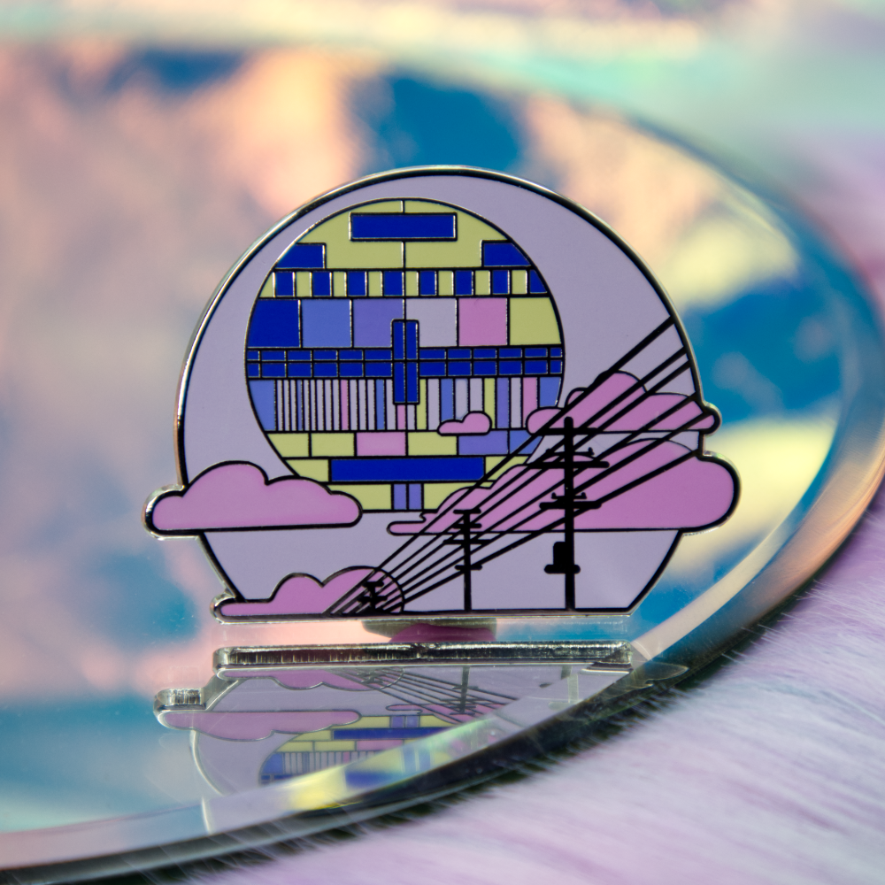 Power Lines Vaporwave Enamel Pin