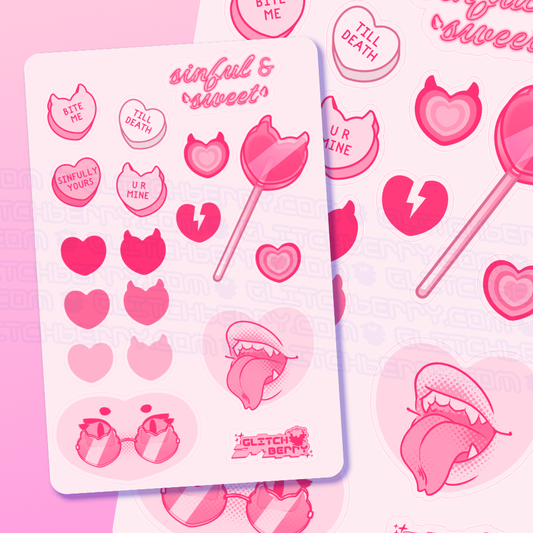 Sinful Sweet Heart Candy Deco Sticker Sheet