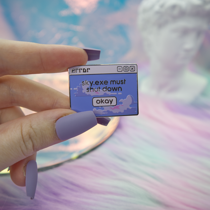 Sky.EXE Error Vaporwave Enamel Pin