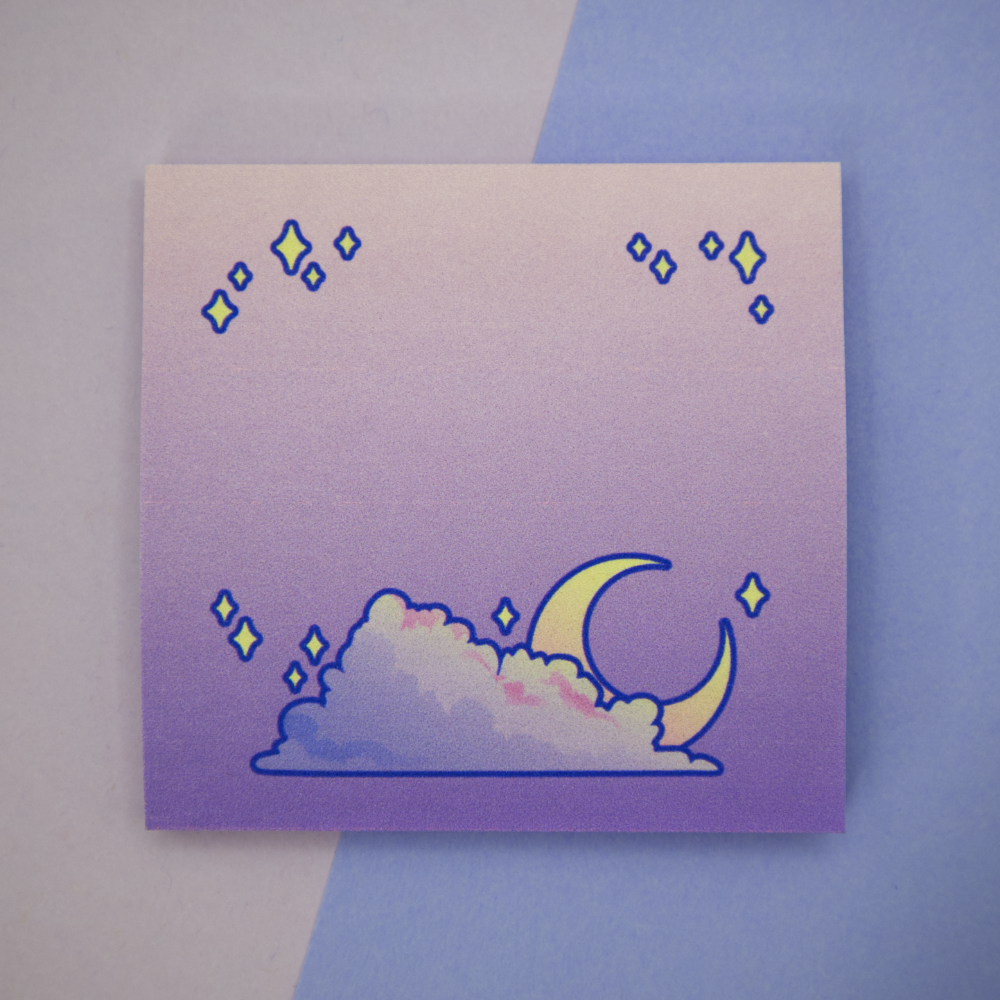 Cloudy Moon Sticky Note Pad