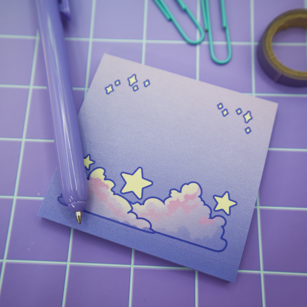 Cloudy Stars Sticky Note Pad