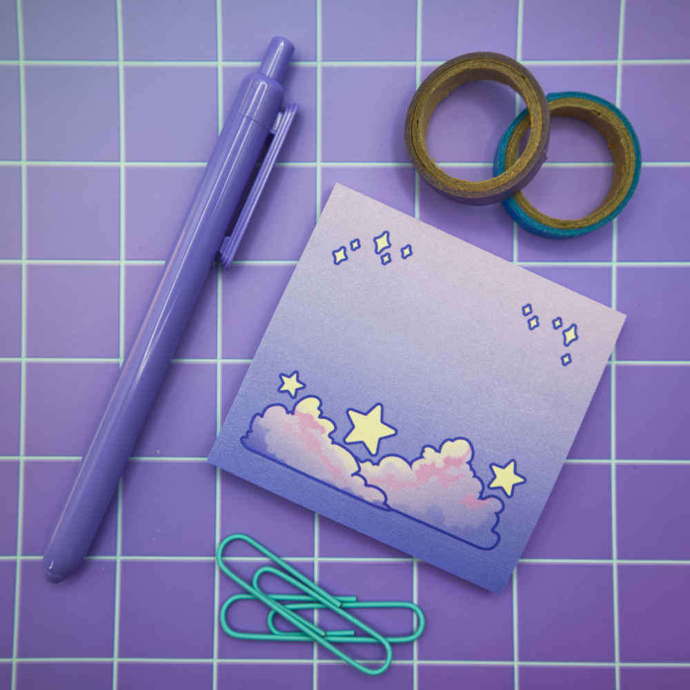 Cloudy Stars Sticky Note Pad