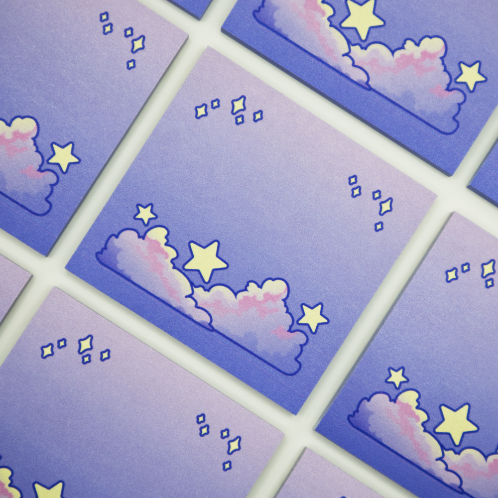 Cloudy Stars Sticky Note Pad