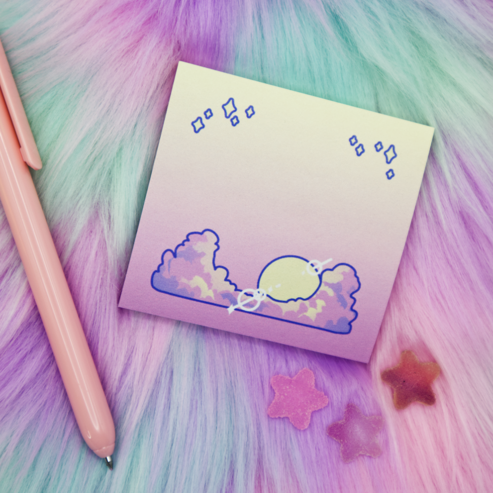 Cloudy Sun Sticky Note Pad