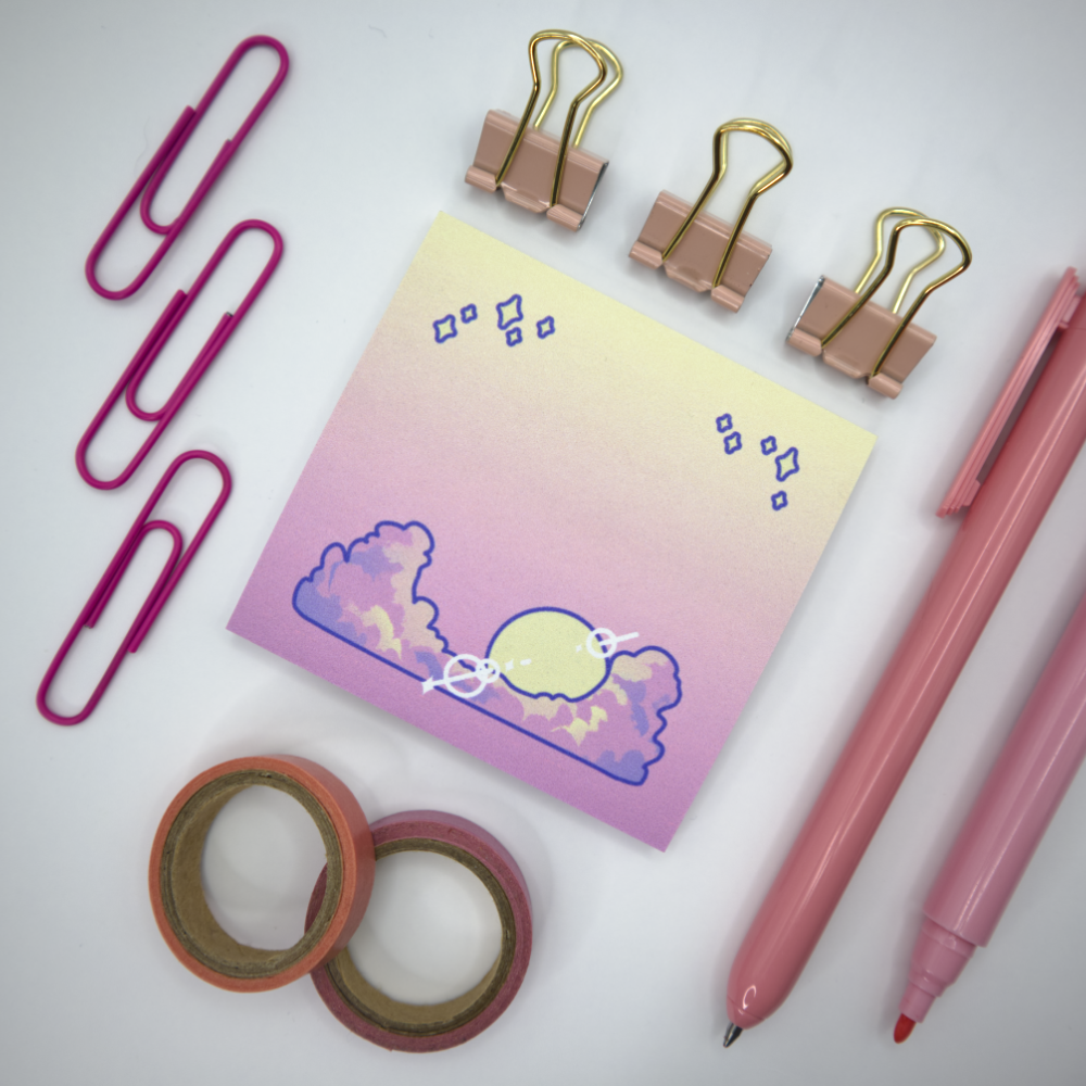 Cloudy Sun Sticky Note Pad