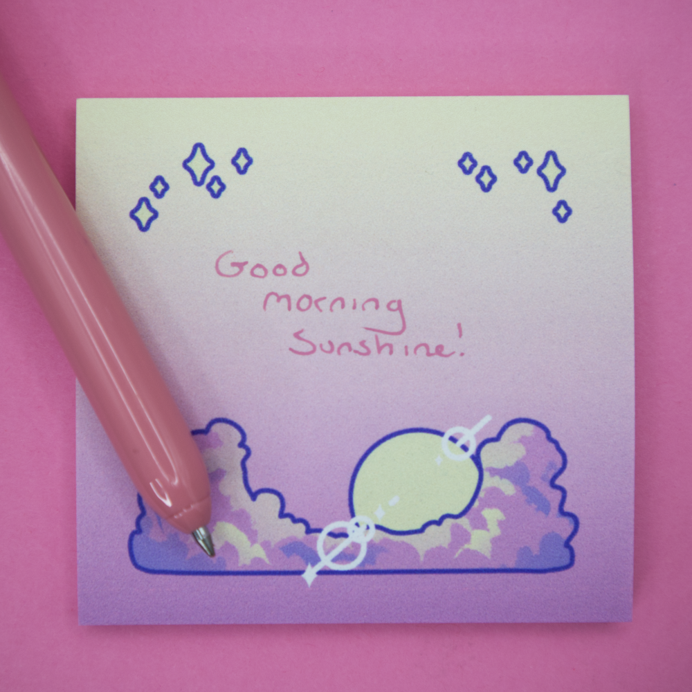 Cloudy Sun Sticky Note Pad